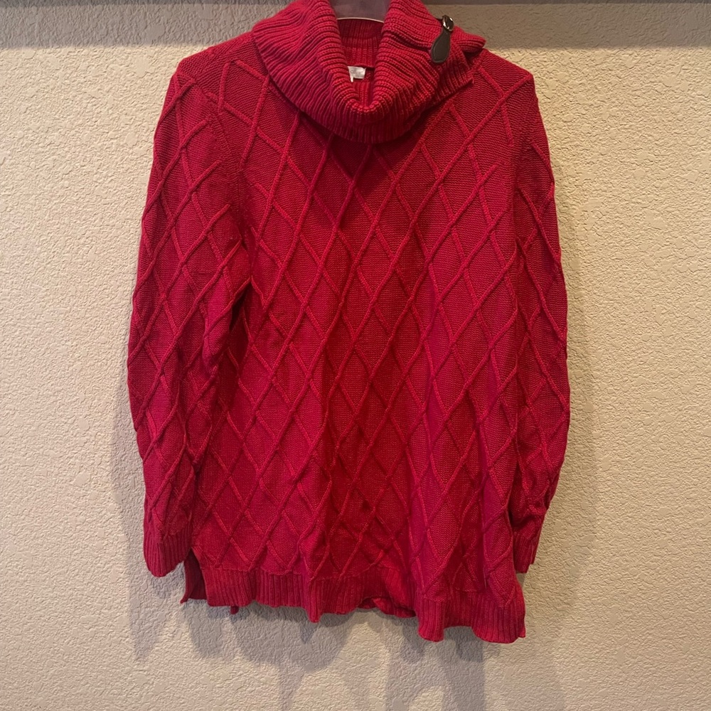 Charter Club red tunic sweater. XL. EUC.
